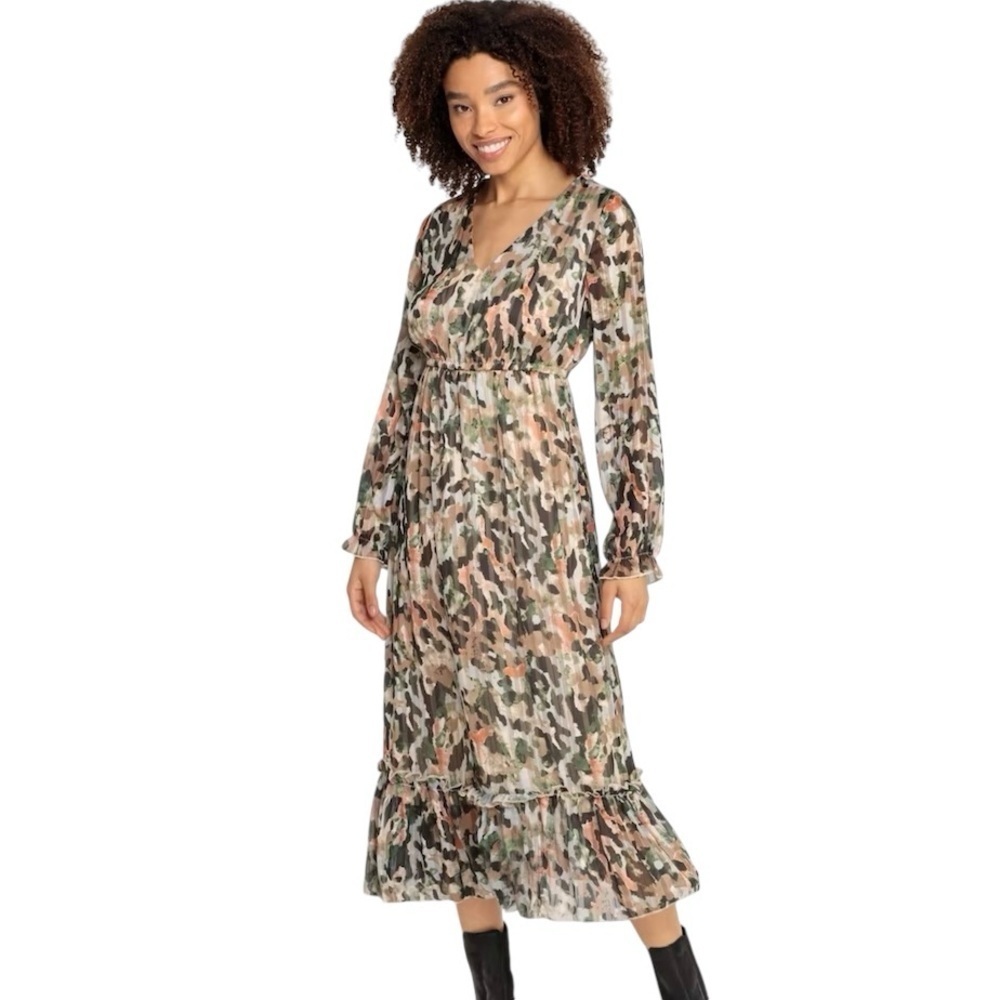 LASCANA Flowing Fall Midi Dress in‎ Abstract Print Women's 8